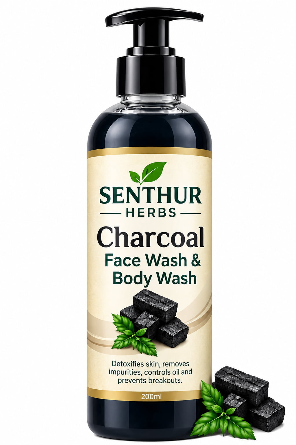 Senthur Herbs Charcoal Face Wash & Body Wash